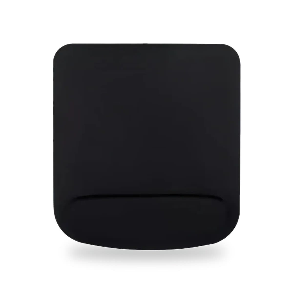 Tapis de souris ergonomique noir en mousse EVA épaissie avec repose-poignet intégré, vue de dessus